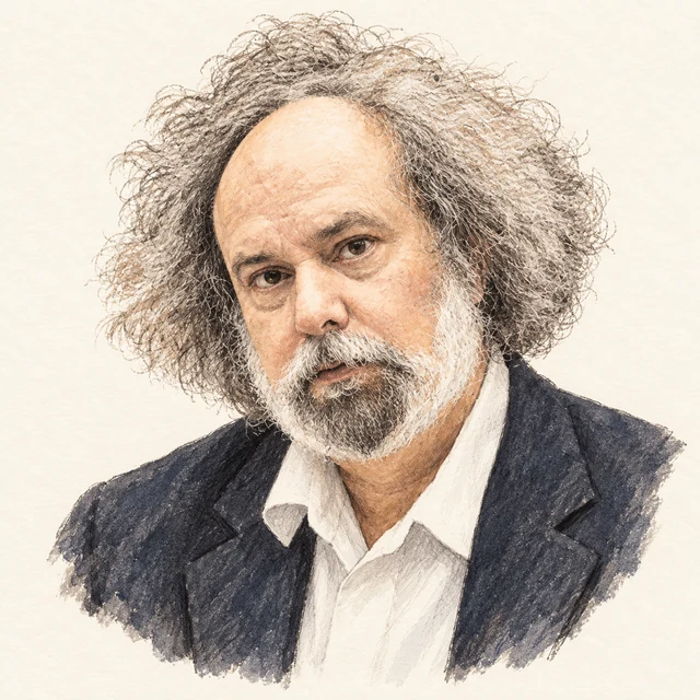 Illustrated portrait of E. Allen Emerson