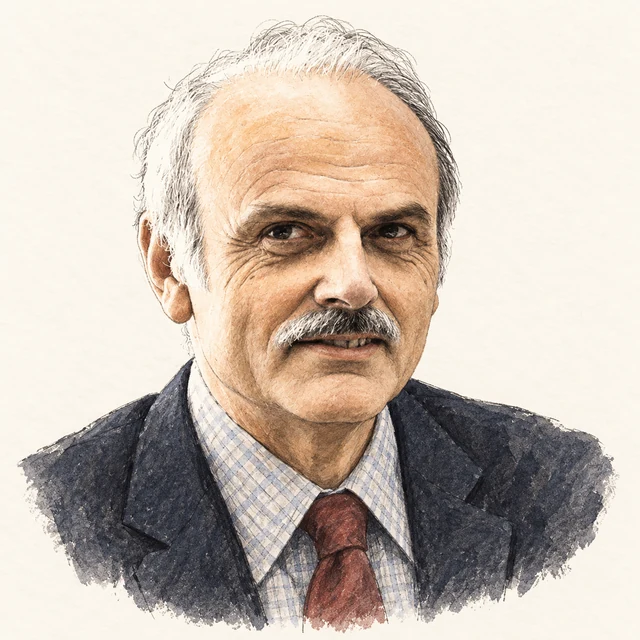 Illustrated portrait of Edgar F. Codd