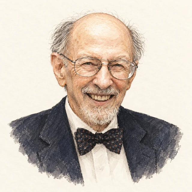 Illustrated portrait of Fernando Corbató