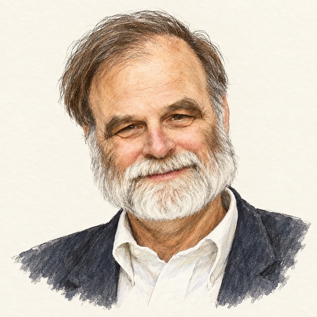 Illustrated portrait of Jim Gray