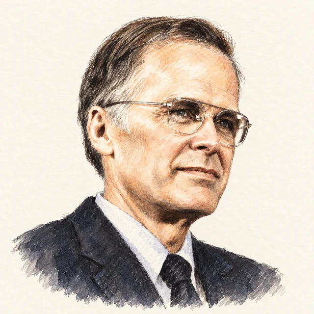 Illustrated portrait of John Backus