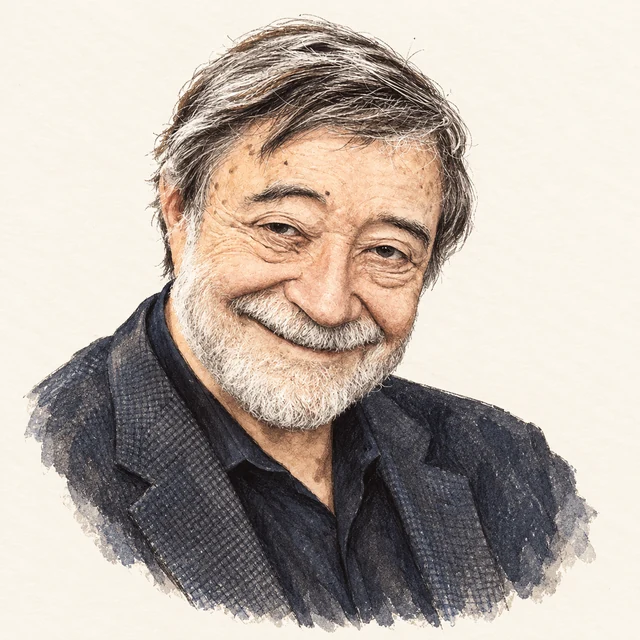 Illustrated portrait of Judea Pearl