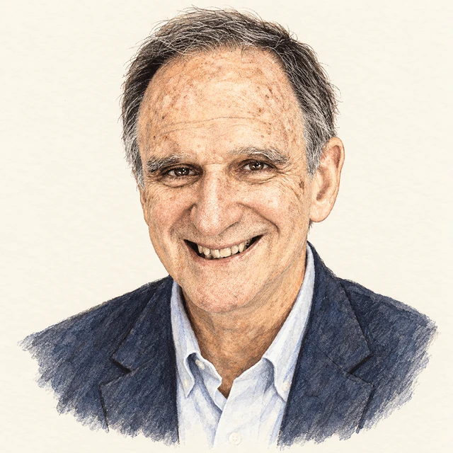 Illustrated portrait of Martin Hellman