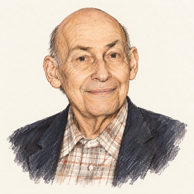 Illustrated portrait of Marvin Minsky