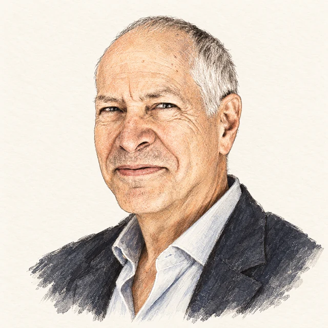 Illustrated portrait of Robert Tarjan