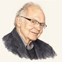 Illustrated portrait of Donald Knuth