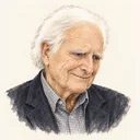 Illustrated portrait of Douglas Engelbart