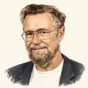 Illustrated portrait of Edsger Dijkstra