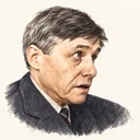 Illustrated portrait of Kenneth Iverson