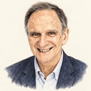 Illustrated portrait of Martin Hellman