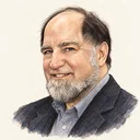 Illustrated portrait of Ronald Rivest