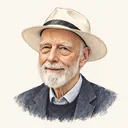 Illustrated portrait of Tony Hoare