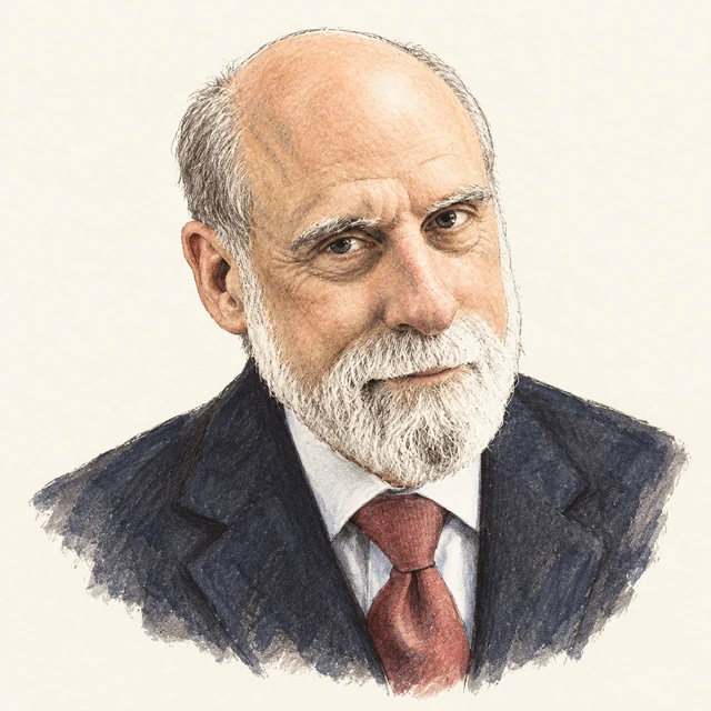 Illustrated portrait of Vinton Cerf