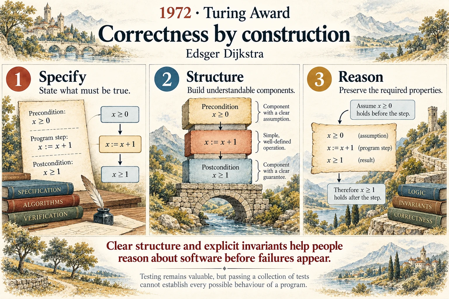 Correctness by construction: Good software begins with reasoning about what each part must guarantee.